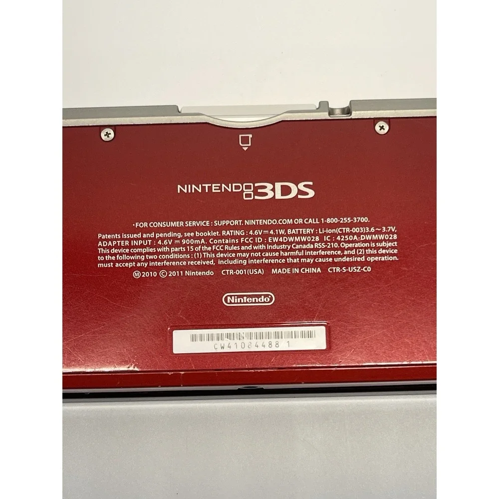 Nintendo 3DS Red Handheld Console Tested Working Excellent Condition